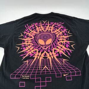 Nike Alien Festival Glow T-Shirt Men's Size Small Black Purple Orange Neon